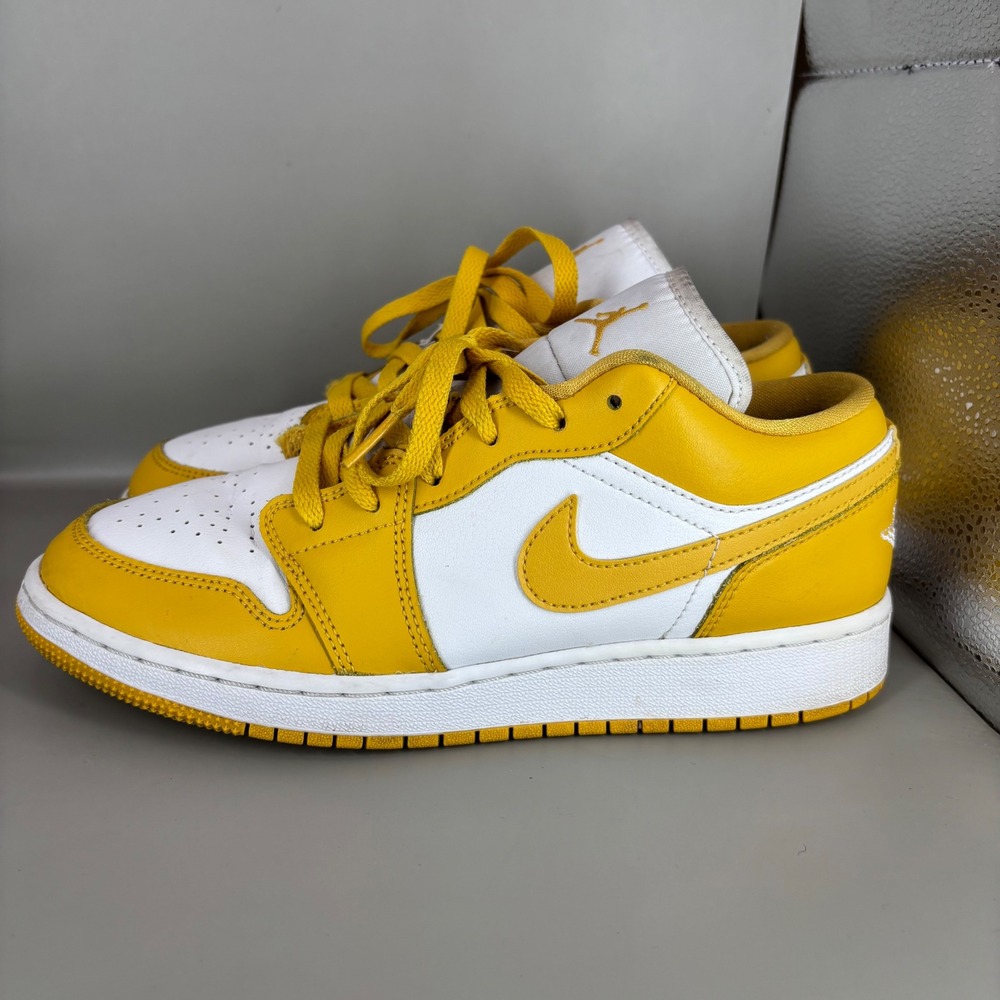 Nike Air Jordan 1 Low Pollen Yellow White GS 553560-171 Kids 6.5Y Womens 8 - Picture 3 of 7